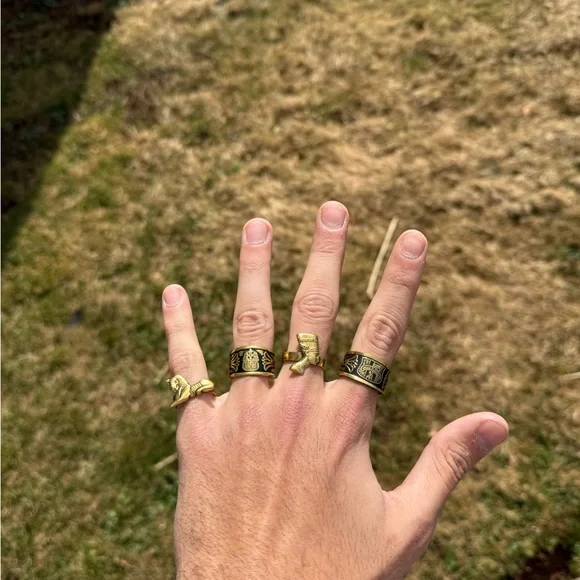 Egyptian Style Adjustable Rings Set - Picture 2 of 2